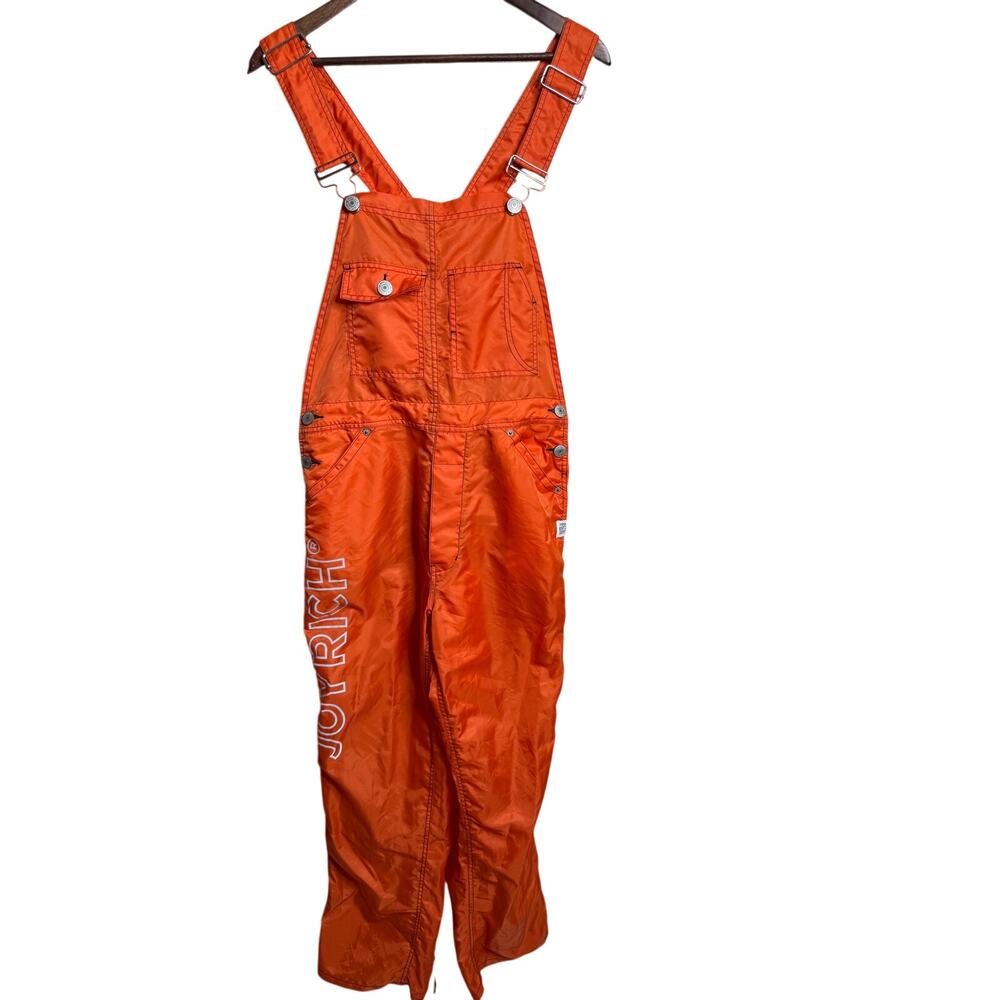 Joyrich Orange Nylon Utility Bib Overalls Jumpsuit Logo Streetwear Womans L
